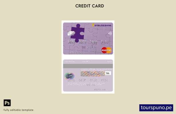lista para imprimir plantilla de mastercard de Lebanon Byblos Bank